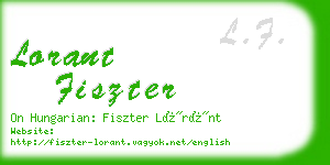 lorant fiszter business card